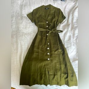 Quince green linen dress. Only worn 2 times. Excellent condition